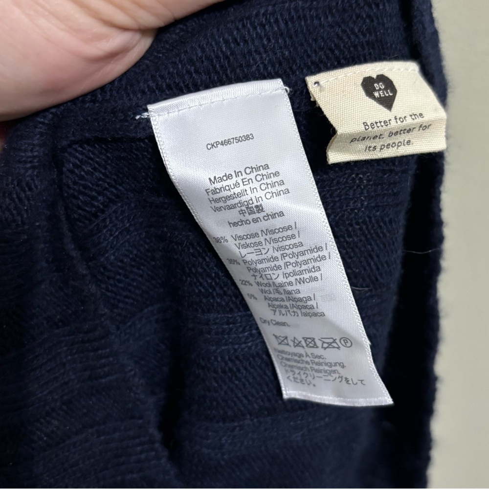 New Madewell Sz XL Re)sourced Ribbed Midi Sweater Dress NAVY - Picture 7 of 8